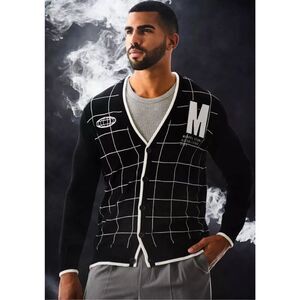 Box Lunch Marvel Studios Logo Grid Cardigan -Unisex Medium Nwot
